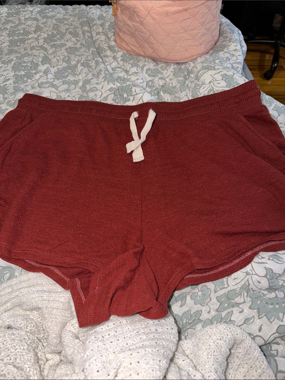 torrid Maroon Knit Lounge Shorts with Contrast Drawstring